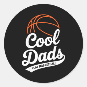 Coole vaders spelen basketbal vader ronde sticker