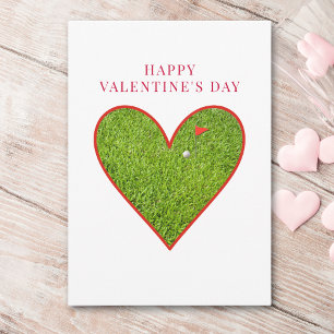 Coole Valentijnsdag voor golfer - Groen Hart Liefd Feestdagenkaart