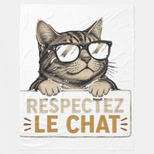 Coole Vector Kat met Zonnebril – leuk Fleece Deken