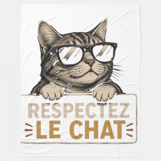 Coole Vector Kat met Zonnebril – leuk Fleece Deken (Voorkant)