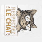 Coole Vector Kat met Zonnebril – leuk Fleece Deken (Voorkant (Horizontaal))