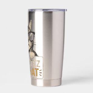 Coole Vector Kat met Zonnebril – leuk Geïsoleerde Drinkbeker