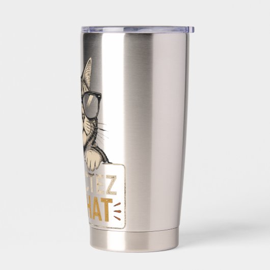 Coole Vector Kat met Zonnebril – leuk Geïsoleerde Drinkbeker (Links)