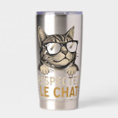 Coole Vector Kat met Zonnebril – leuk Geïsoleerde Drinkbeker (Voorkant)