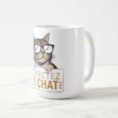 Coole Vector Kat met Zonnebril – leuk Koffiemok (Voorkant rechts)