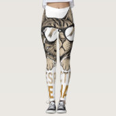 Coole Vector Kat met Zonnebril – leuk Leggings (Voorkant)