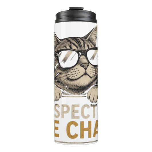 Coole Vector Kat met Zonnebril – leuk Thermosbeker (Voorkant)