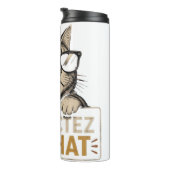 Coole Vector Kat met Zonnebril – leuk Thermosbeker (Geroteerd rechts)