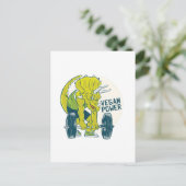 COOLE VEGAN Triceratops Dinosaur Gewichtheffen Briefkaart (Staand voorkant)