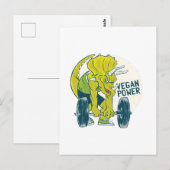 COOLE VEGAN Triceratops Dinosaur Gewichtheffen Briefkaart (Voorkant / Achterkant)