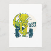 COOLE VEGAN Triceratops Dinosaur Gewichtheffen Briefkaart (Voorkant)