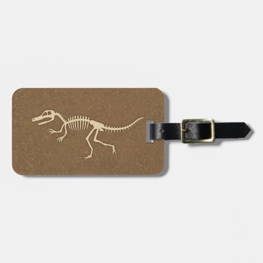 Coole Velociraptor Dinosaurusbotten en Skelet Bagagelabel (Voorkant horizontaal)