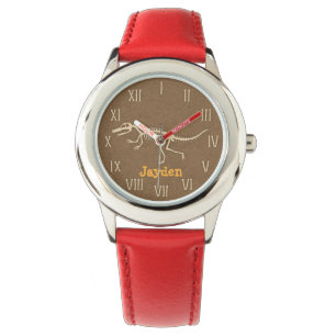 Coole Velociraptor Dinosaurusbotten Kids Gepersona Horloge