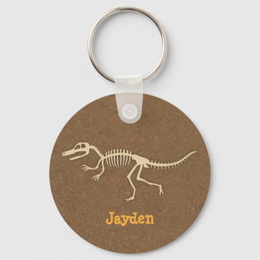Coole Velociraptor Dinosaurusbotten Voor Jongens Sleutelhanger (Voorkant)