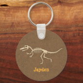 Coole Velociraptor Dinosaurusbotten Voor Jongens Sleutelhanger (Voorkant)