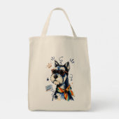 Coole vent Schnauzer hond met zonnebril Tote Bag (Achterkant)