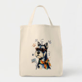 Coole vent Schnauzer hond met zonnebril Tote Bag (Voorkant)