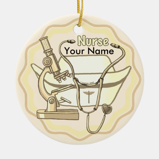 Coole verpleegster keramisch ornament (Voorkant)