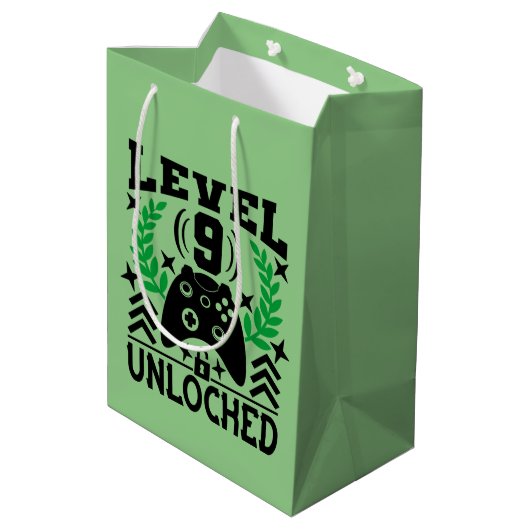 coole videoband 9th Birthday Medium Cadeauzakje (Achterkant Gekanteld)