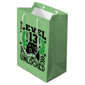 coole videogame 13th Birthday party Medium Cadeauzakje (Achterkant Gekanteld)