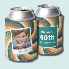 Coole vintage foto voor 40e verjaardag jongen blikjeskoeler