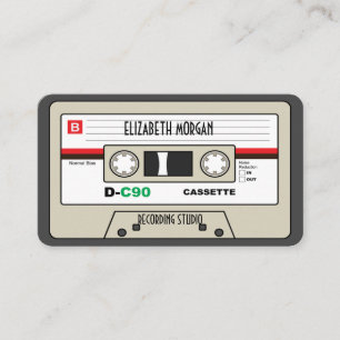 Coole vintage muziek cassettebandje visitekaartje