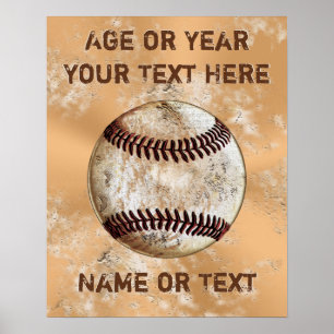 Coole vintage op maat gemaakte honkbalposters poster