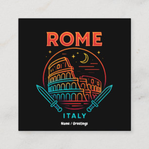 Coole Vintage Roma Italia Colosseum Souvenirs Cade Vierkante Visitekaartje