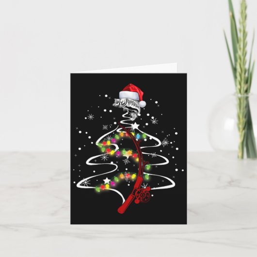 Coole visserij Kerstboom B Visser Cadeau Kaart (Voorkant)