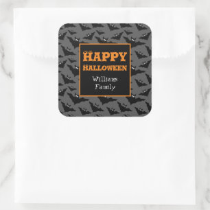 Coole vliegende vleermuizen Fijne Halloween Aangep Vierkante Sticker