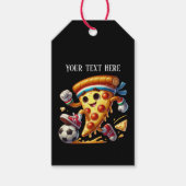 Coole voetbal liefhebbers pizza feestje cadeaulabel (Voorkant)