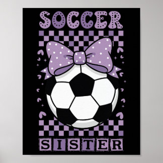 Coole Voetbal Zus Ll Schattig Paars Coquette Boog  Poster