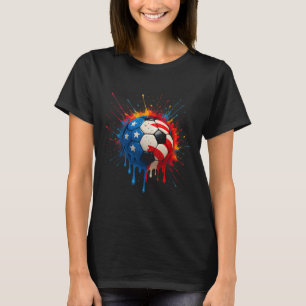 Coole Voetbalspeler Drip Sport Voor Jongens Mannen T-shirt
