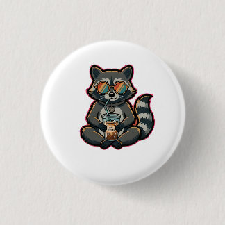 Coole Wasbeer Drinkend Havermelk Ijs Koffie Ronde Button 3,2 Cm