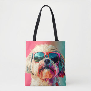 Coole West Highland White Terrier-hond met zonnebr Tote Bag