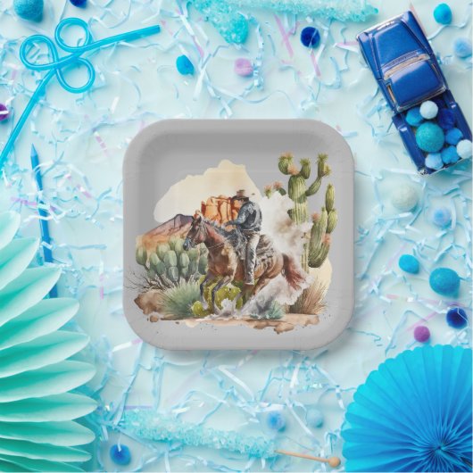 coole Westerne cowboyliefhebbers Papieren Bordje (Feest)