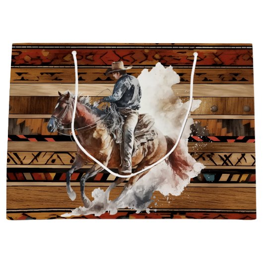 coole Westerne-landencowboypartij Groot Cadeauzakje (Voorkant)