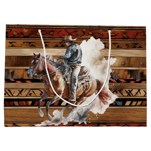 coole Westerne-landencowboypartij Groot Cadeauzakje (Achterkant)