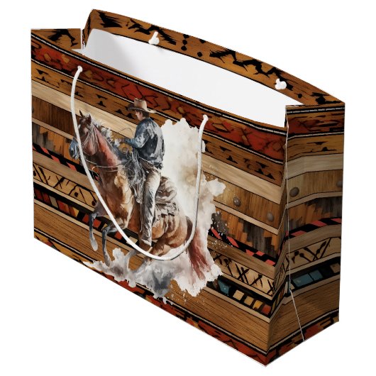 coole Westerne-landencowboypartij Groot Cadeauzakje (Achterkant Gekanteld)