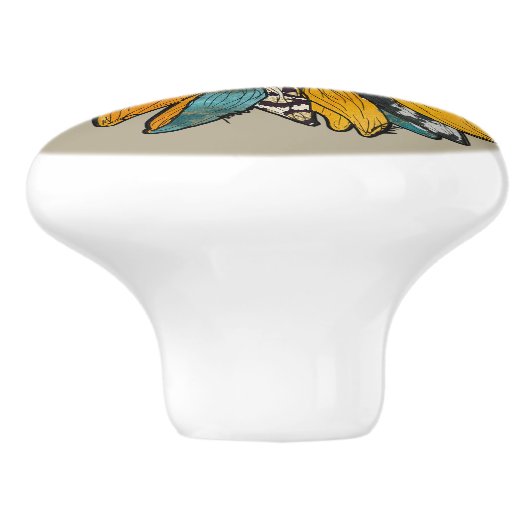 coole Westerne zonnebloempauze Keramische Knop (Zijkant)