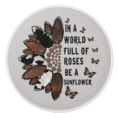 coole Westerne zonnebloempitatie Keramische Knop (Voorkant)