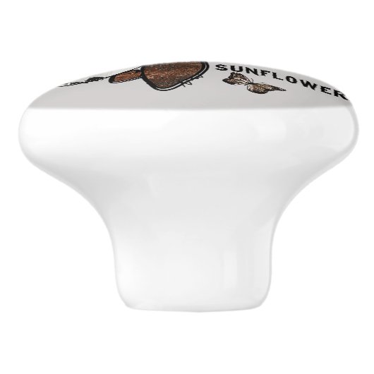 coole Westerne zonnebloempitatie Keramische Knop (Zijkant)