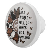 coole Westerne zonnebloempitatie Keramische Knop (Rechts)