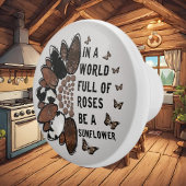 coole Westerne zonnebloempitatie Keramische Knop