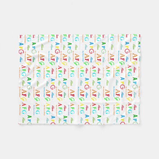 coole whiteblanket met patroon van kleurnamen fleece deken (Voorkant (Horizontaal))