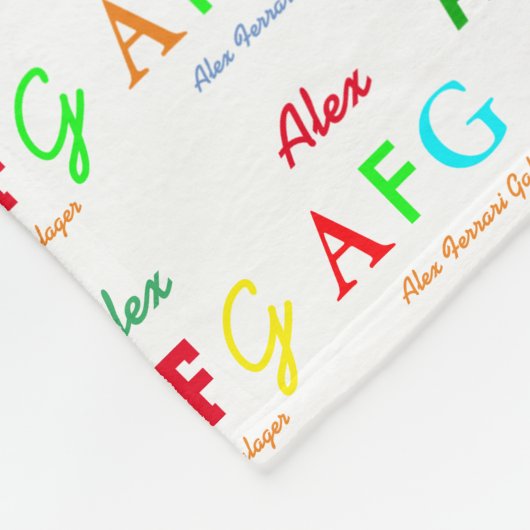 coole whiteblanket met patroon van kleurnamen fleece deken (Hoek)