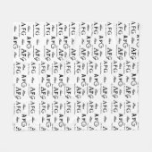 coole whiteblanket met patroon van zwarte namen fleece deken (Voorkant (Horizontaal))