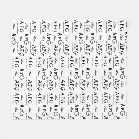coole whiteblanket met patroon van zwarte namen fleece deken (Voorkant (Horizontaal))
