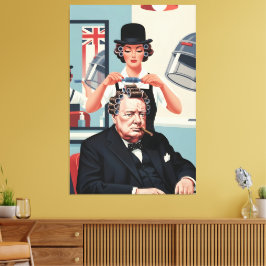 Coole Winston Churchill Canvas Afdruk