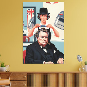 Coole Winston Churchill Canvas Afdruk